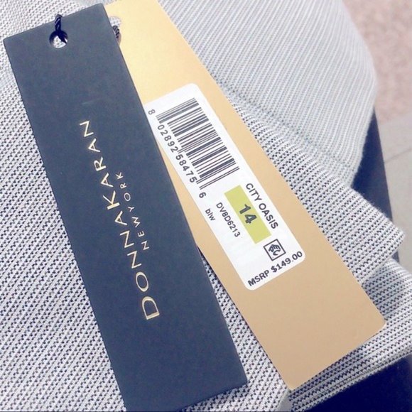 Donna Karan City Oasis One-Button Blazer w/Notched Collar Grey Size 14 New w/Tag - Picture 8 of 9